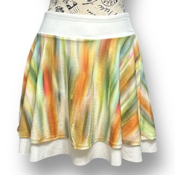 Calia S Green Cream Golf Skort Mesh Double Layer Pocket Stretch Activewear NWT - Picture 3 of 9